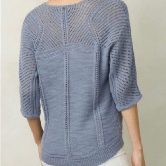 🛍️ DONATED prAna | Getup Pullover Sweater 3/4 sleeve blue open knit sm - Picture 4 of 10
